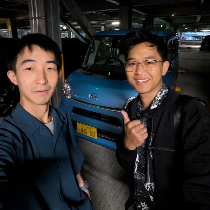 Kuo, me, and his car